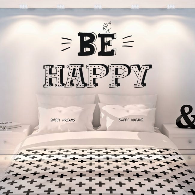 Vinile Decorativo Frasi Inglesi Be Happy