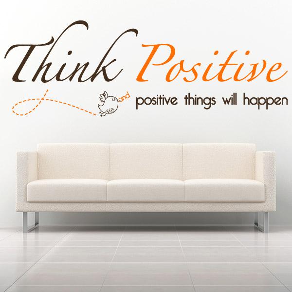 Frase Inglese Vinile Decorativo Pensare Positivo