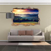 Vinyl tramonto 3D in montagna Italian 4524