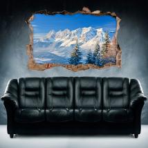 3D montagne innevate in vinile