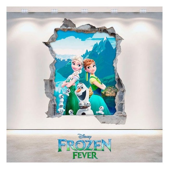 Adesivo murale bambini Buco Elsa di Frozen, Disney