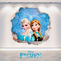 Disney vinile congelati Anna ed Elsa foro parete 3D