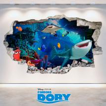 Vinile Disney alla ricerca alla parete del foro 3D di Dory