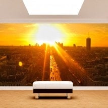 Gigantografie di foto di Parigi al tramonto