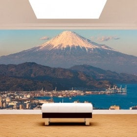 Città di foto parete murales Monte Fuji