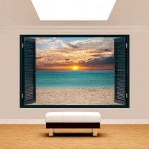 Tramonto 3D Windows sulla spiaggia Italian 5126