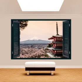 Finestra 3D Pagoda Monte Fuji