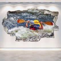 3D Rafting kayak vinile parete-rotta
