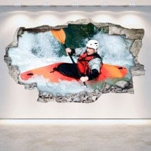Vinile Rafting kayak muro rotto 3D