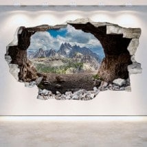 Vinile grotte 3D parete-rotta