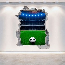 Stadio di calcio 3D rotto di vinile parete