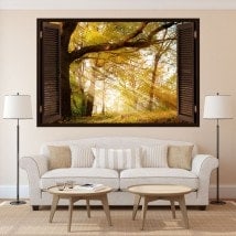 Natura di alberi 3D finestra