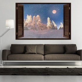 Montagne di inverno nevoso Moon 3D Windows