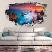 Vinyl tramonto 3D scogliere