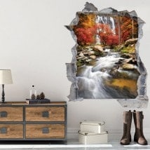 Cascata 3D vinile in autunno