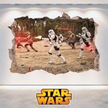 Star Wars adesivi foro parete 3D