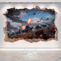 Vinile decorativo 3D Thunder serbatoi di battaglia di guerra