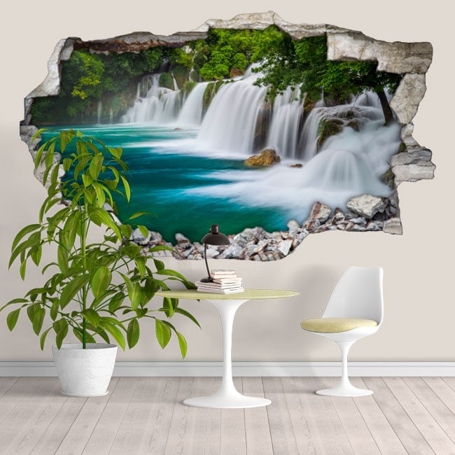 Cascate 3D vinile nella foresta