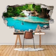 Cascate 3D vinile decorativo nella foresta