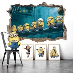 Adesivi da parete minions pranzo a New York 3D