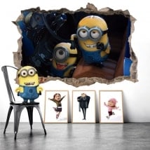 Adesivi per parete minions despicable me 3D