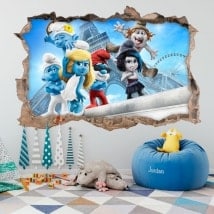 Adesivi murali i smurf 3D