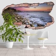 Vinile decorativo tramonto sulla costa 3D