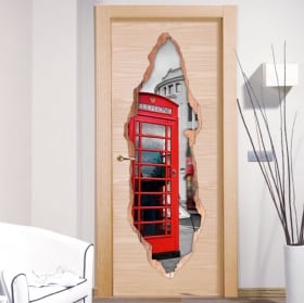 Vinile decorativo porte Londra 3D