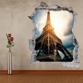 Vinile e adesivi 3d torre eiffel parigi francia