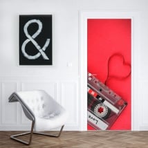 Vinile per porta cassette cuore amore