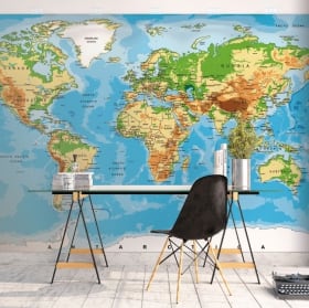 Murales in vinile per decorare mappa del mondo