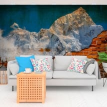 Gigantografie in vinile monte everest effetto muro rotto