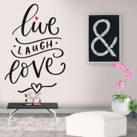Vinile decorativo frase in inglese live laugh love