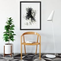 Vinile decorativo silhouette di donna immagine effetto 3d