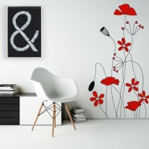 Vinile decorativo e adesivi fiori rossi