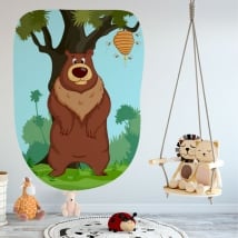 Vinile decorativo per bambini orso e api