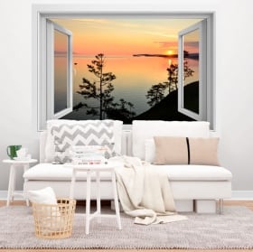 Vinile decorativo tramonto tropicale 3d