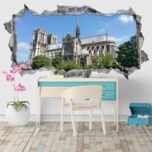 Vinile decorativo cattedrale notre dame parigi francia 3d