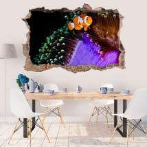 Vinili muri pesce pagliaccio e anemone 3d