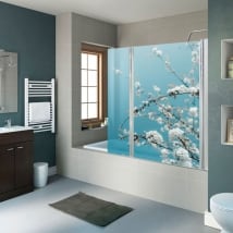 Vinili per schermi bagno fiori di ciliegio