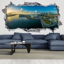 Vinile decorativo 3d panoramica di miami florida