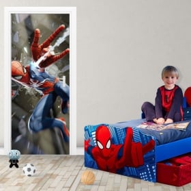 Adesivi in vinile per porte spiderman