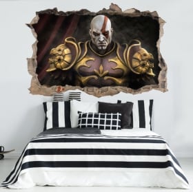 Vinili e adesivi 3d kratos god of war throne