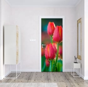 Vinili e adesivi per porte fiori tulipani