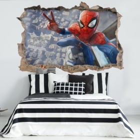 Sticker murale spiderman 3d