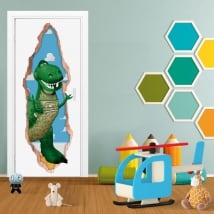 Adesivi porta 3d rex dinosauro toy story