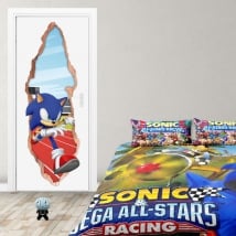 Adesivi porta 3d videogioco sonic