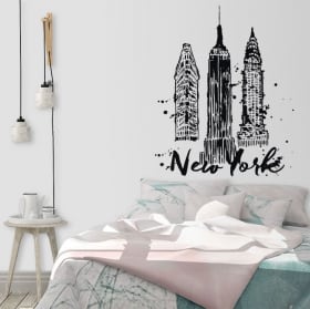 Vinile decorativo e adesivi skyline di new york