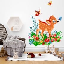 Vinile e adesivi per bambini bambi con farfalle