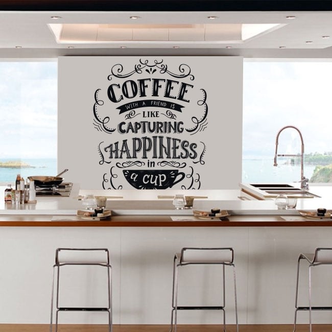 Stampa su tela Scritta in inglese Cup of coffee - decorazione per